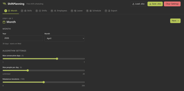 ShiftPlanning — Free Employee Shift Scheduling Tool